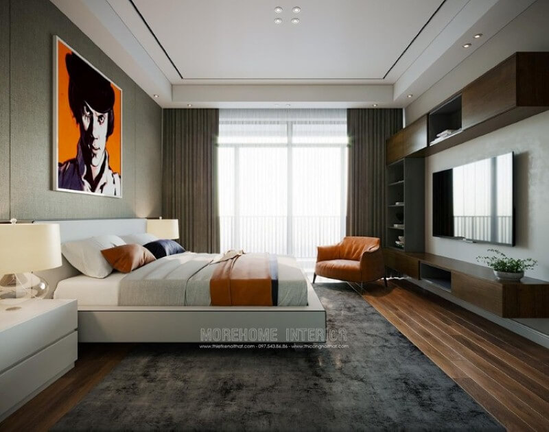 Bố trí nội thất phòng ngủ nổi bật với chất liệu gỗ công nghiệp An Cường sang trọng, hiện đại Thiết kế phòng ngủ biệt thự