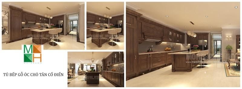 Mẫu tủ bếp gỗ óc chó Sang trọng - Cao cấp , sản phẩm được thiết kế dựa trên yêu cầu sử dụng của gia chủ, màu sắc đặc trưng, tạo điểm nhấn nổi bật giữa không gian sống.