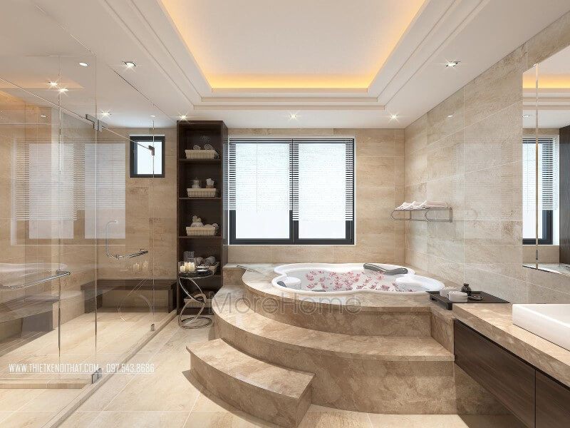 Tủ lavabo có thiết kế đơn giản và được làm bằng gỗ công nghiệp, được trang bị ốp mặt đá vân mây cao cấp giúp cho việc vệ sinh sạch sẽ dễ dàng hơn.