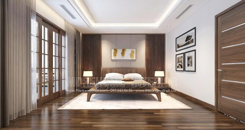 Mẫu giường ngủ gỗ óc chó cao cấp tinh tế được cung cấp tại Hà Nội.